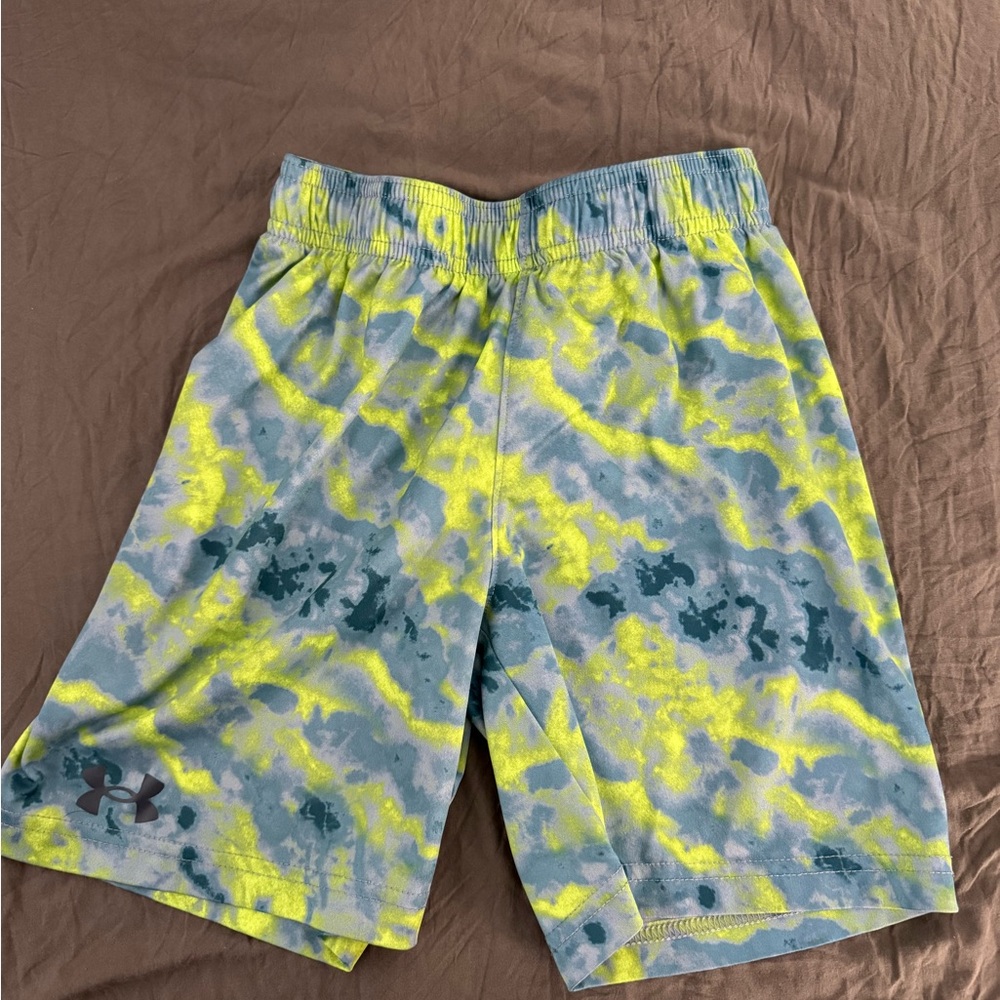 Under Armour kids Athletic Shorts - Neon Yellow and Blue